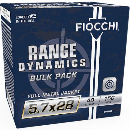 Picture of Fiocchi 57Fmj40 Range Dynamics 5.7X28mm 40 Gr Full Metal Jacket 150 Per Box/ 3 Case 