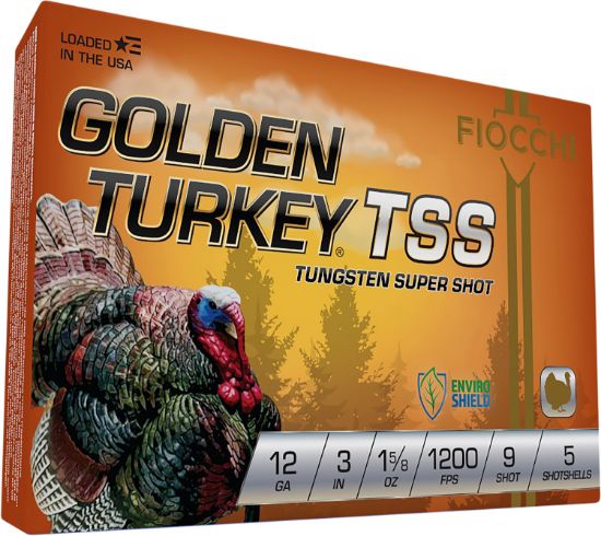 Picture of Fiocchi 123Tss9 Golden Turkey Tss 12 Gauge 3" 1 5/8 Oz 9 Shot 5 Per Box/ 10 Case 