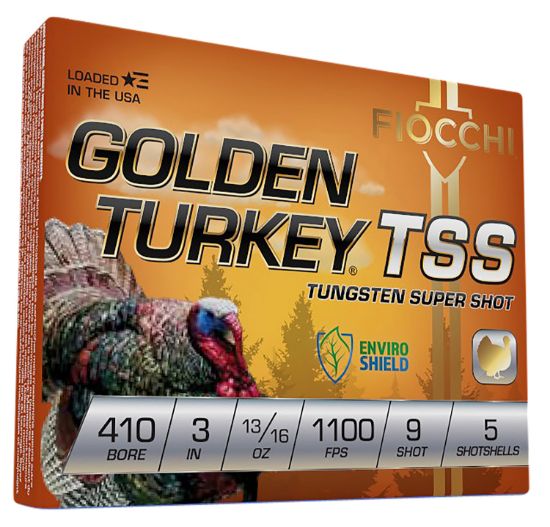 Picture of Fiocchi 410Tss9 Golden Turkey Tss 410 Gauge 3" 13/16 Oz 9 Shot 5 Per Box/ 10 Case 