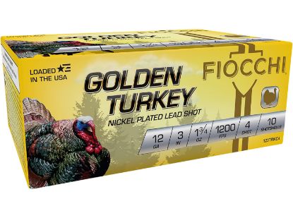 Picture of Fiocchi 123Trkc4 Golden Turkey 12 Gauge 3" 1 3/4 Oz 4 Shot 10 Per Box/ 10 Case 