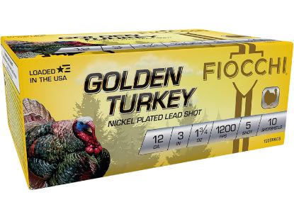 Picture of Fiocchi 123Trkc5 Golden Turkey 12 Gauge 3" 1 3/4 Oz 5 Shot 10 Per Box/ 10 Case 