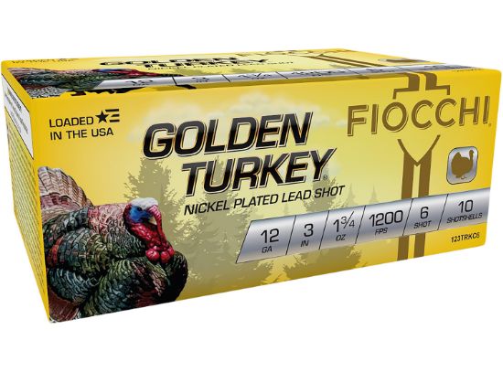 Picture of Fiocchi 123Trkc6 Golden Turkey 12 Gauge 3" 1 3/4 Oz 6 Shot 10 Per Box/ 10 Case 