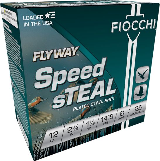 Picture of Fiocchi 12Fst6 Flyway Speed Steel 12 Gauge 2.75" 1 1/8 Oz 6 Shot 25 Per Box/ 10 Case 