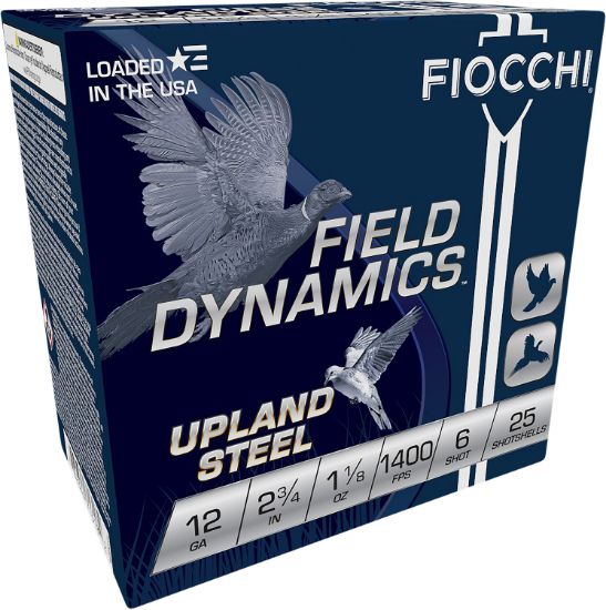 Picture of Fiocchi 12Hvst6 Field Dynamics Upland Steel 12 Gauge 2.75" 1 1/8 Oz 6 Shot 25 Per Box/ 10 Case 