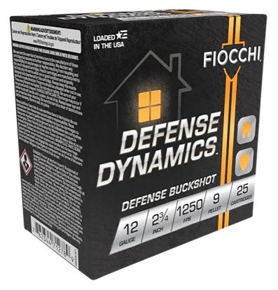 Picture of Fiocchi 12Ex9p Defense Dynamics Defense Buckshot 12 Gauge 2.75" 25 Per Box/ 10 Case 