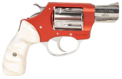 Picture of Charter Arms 53826 Chic Lady 38 Special 5 Shot 2" High Polished Stainless Barrel & Cylinder, Red Anodized Aluminum Frame, White Pearlite Grip, Exposed Hammer 