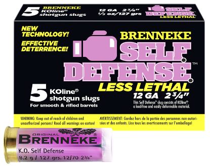 Picture of Brenneke Sl122sdll Self Defense 12 Gauge 2.75" 1/3 Oz Sabot Slug Shot 5 Per Box/ 50 Case 