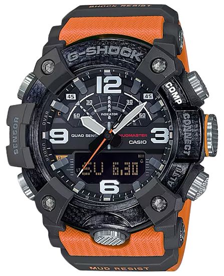 Picture of G-Shock/Vlc Distribution Ggb1001a9 G-Shock Tactical Mudmaster Keep Time Orange/Black Size 145-215Mm Features Digital Compass 