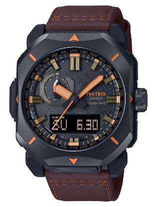Picture of G-Shock/Vlc Distribution Prw6900yl5 Casio Pro Trek Black/Brown Size 145-215Mm Features Digital Compass 