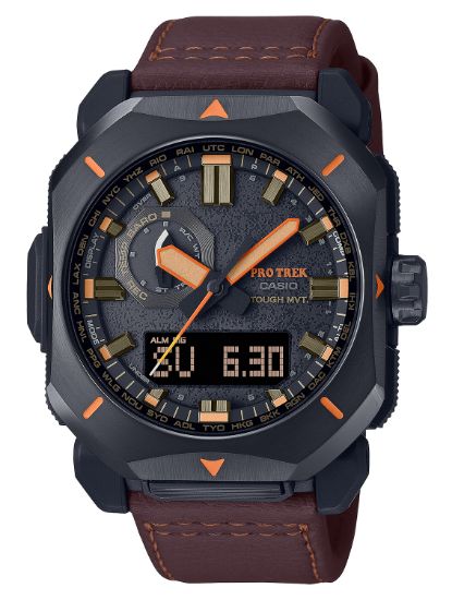 Picture of G-Shock/Vlc Distribution Prw6900yl5 Casio Pro Trek Black/Brown Size 145-215Mm Features Digital Compass 