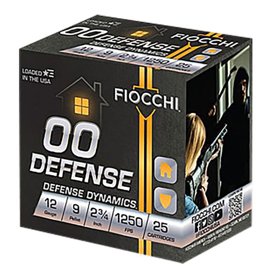 Picture of Fiocchi 12Ex00bk Defense Dynamics 12 Gauge 2.75" 00 Buck Shot 25 Per Box/ 10 Case 