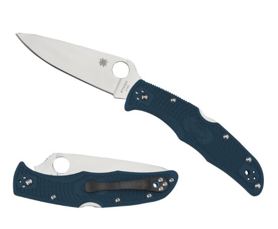 Picture of Spyderco C10fpk390 Endura 4 Lightweight 3.80" Folding Plain Stonewashed K390 Steel Blade Includes Pocket Clip 