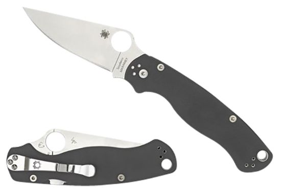 Picture of Spyderco C81gpdgy2 Para Military 2 3.47" Folding Plain Satin Maxamet Steel Blade/Dark Gray Textured G10 Handle Includes Pocket Clip 