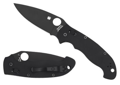 Picture of Spyderco C95gpbbk2 Manix 2 Xl 3.85" Folding Plain Black Dlc Cpm S30v Ss Blade/Black Textured G10 Handle Includes Pocket Clip 