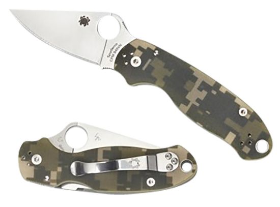 Picture of Spyderco C223gpcmo Para 3 2.95" Folding Plain Black Dlc Cpm S45vn Ss Blade/Digital Camo Textured G10 Handle Includes Pocket Clip 