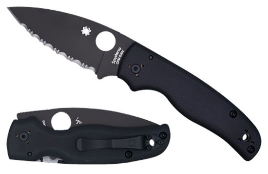 Picture of Spyderco C229gpbk Shaman 3.58" Folding Plain Black Dlc Cpm S30v Ss Blade/Black Textured G10 Handle Includes Pocket Clip 