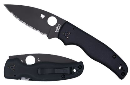 Picture of Spyderco C229gsbk Shaman 3.58" Folding Serrated Black Dlc Cpm S30v Ss Blade/Black Textured G10 Handle Includes Pocket Clip 