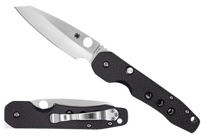 Picture of Spyderco C240cfp Smock 3.39" Folding Plain Stonewashed Cpm S30v Ss Blade/Black Textured Carbon Fiber/G10 Handle 