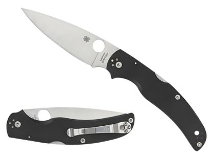 Picture of Spyderco C244gp Native Chief Lightweight 4.02" Folding Plain Stonewashed Cts Bd1n Ss Blade/Black Textured Frn Handle Includes Pocket Clip 