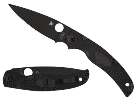 Picture of Spyderco C244pbbk Native Chief Lightweight 4.02" Folding Plain Black Dlc Cts Bd1n Ss Blade/Black Textured Frn Handle Includes Pocket Clip 