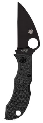 Picture of Spyderco Mbkwpbk Manbug 1.91" Folding Wharncliffe Plain Non-Reflective Black Ticn Vg-10 Ss Blade/Black Textured Frn Handle 