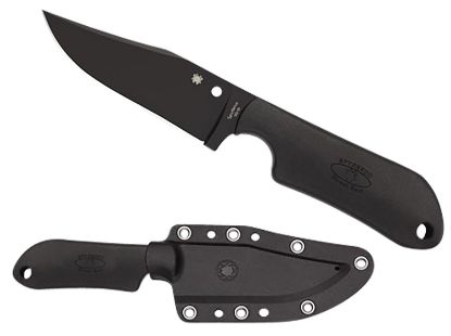 Picture of Spyderco Fb15pbbk Street Beat 3.51" Fixed Bowie Plain Black Dlc Vg-10 Ss Blade/Black Textured Frn Handle 