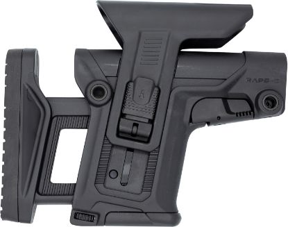 Picture of Fab Defense Fxrapscb Raps Rapid Adjustment Precision Stock-Collapsible Fits Mil-Spec/Commercial Buffer Tubes Integrated Cheek-Rest & Adjustable Lop Ambidextrous 1Latch System Black Polymer 