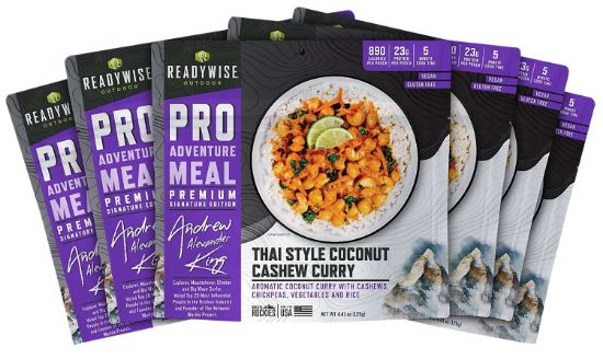 Picture of Wise Foods Rw05193 Outdoor Food Kit Thai Coconut Cashew Curry 2 Servings Per Pouch, 6 Per Case 