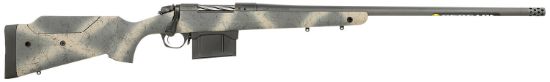 Picture of Bergara Rifles B14lm6513 B-14 Wilderness Terrain 7Mm Prc 5+1 24" Threaded, Sniper Gray Cerakote Barrel/Rec, Adj. Cheek Piece Softtouch Woodland Camo Stock With Mini-Chassis, Omni Muzzle Brake 