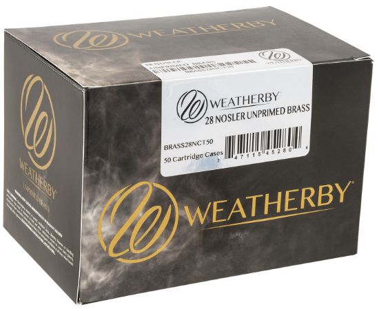 Picture of Weatherby Brass28nct50 Unprimed Cases 28 Nosler Rifle Brass/ 50 Per Box 