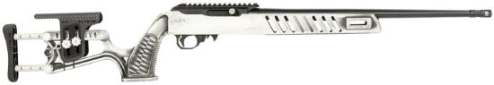 Picture of Black Rain Ordnance Bro23080502 Professional 22 Lr 10+1 18.50" Chrome Moly Steel Threaded Barrel, Optics Mount, White Battleworn Adj. Luth-Ar Mca-22 Chassis, Milled Flash Hider 