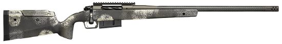 Picture of Springfield Armory Baw9247cfga Model 2020 Waypoint 7Mm Rem 3+1 24" Mil-Spec Green Cerakote Carbon Fiber Steel Barrel & Picatinny Rail Stainless Steel Receiver, Evergreen Camo Fixed Carbon Fiber Stock 