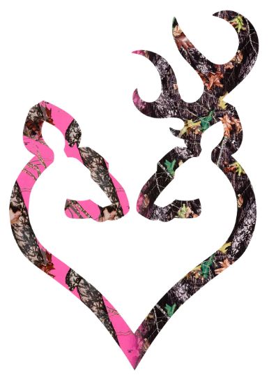 Picture of Browning 3922290614 Buck Heart Decal Camo/Pink Vinyl Sticker 6" 