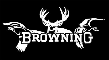 Picture of Browning 3922601247 All Season Decal White Vinyl Sticker 12" 
