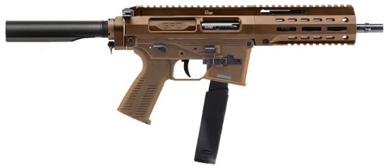 Picture of B&T Firearms Bt500167abct Spc10 9Mm Luger 30+1 8.90", Coyote Brown, Buffer Tube Brace, Polymer Grip, Tri-Lug Adapter (Glock Mag Compatible) 