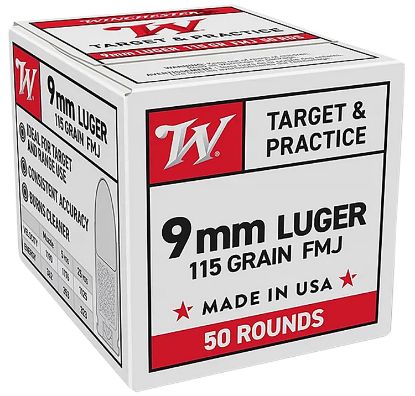 Picture of Winchester Ammo W9mm50 9Mm Luger 115 Gr Full Metal Jacket 50 Per Box/ 20 Case 