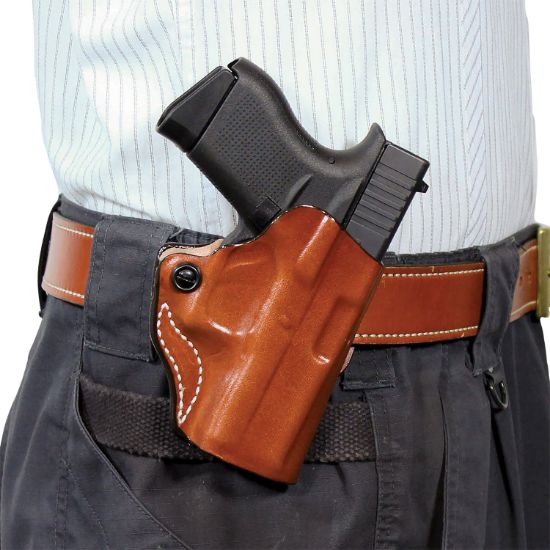 Picture of Desantis Gunhide 019Ta3nz0 Mini Scabbard Owb Tan Leather Belt Slide Fits Glock 48 Right Hand 