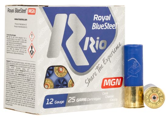 Picture of Rio Ammunition Rbsm402 Royal Bluesteel Magnum 12 Gauge 3" 1 3/8 Oz 2 Shot 25 Per Box/ 10 Case 