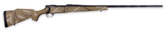 Picture of Weatherby Vhh222rr6b Vanguard Outfitter 22-250 Rem 5+1 24" Threaded/Spiral Fluted, Graphite Black Barrel/Rec, Tan With Brown & White Sponge Synthetic Stock, Accubrake Muzzle Brake, Adj. Trigger 