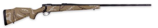 Picture of Weatherby Vhh256rr6b Vanguard Outfitter 25-06 Rem 5+1 24" Threaded/Spiral Fluted, Graphite Black Barrel/Rec, Tan With Brown & White Sponge Synthetic Stock, Accubrake Muzzle Brake, Adj. Trigger 