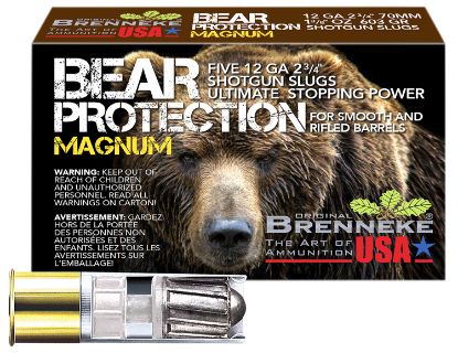 Picture of Brenneke Sl122bpm Bear Protection 12 Gauge 2.75" 1 3/8 Oz Slug Shot 5 Per Box/ 50 Case 