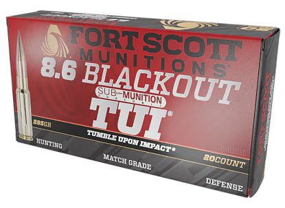 Picture of Fort Scott Munitions 86Blk285scv2ss Tumble Upon Impact (Tui) 8.6 Blackout 285 Gr Solid Copper Spun 20 Per Box/ 10 Case 