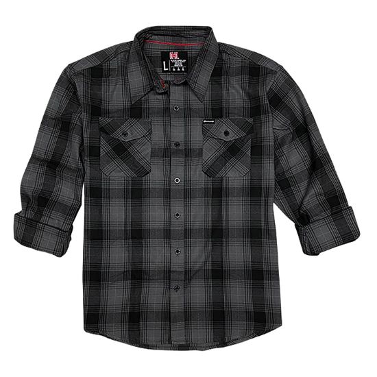 Picture of Hornady Gear 32225 Flannel Shirt 2Xl Gray/Black, Cotton/Polyester, Relaxed Fit Button Up 