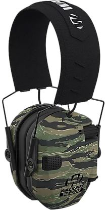 Picture of Walker's Gwprsemtcmo Razor Slim Electronic Muff 23 Db, Over The Head, Tiger Stripe Camo Slim Ear-Cups, Black Headband, Includes Batteries 