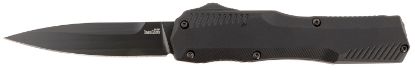 Picture of Kershaw 9000Blk Livewire Automatic 3.30" Otf Spear Point Plain Black Dlc Cpm Magnacut Steel Blade, Black Anodized Aluminum Handle, Includes Pocket Clip 