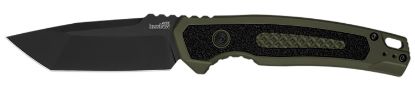 Picture of Kershaw 71050Lblk Launch 16 Automatic 3.45" Folding Tanto Plain Black Cerakote Cpm M4 Blade, Olive Cerakote W/Black Oxide Hardware Aluminum Handle, Includes Pocket Clip 