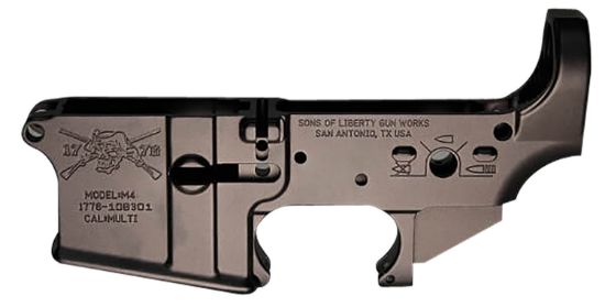 Picture of Sons Of Liberty Gun Works Angrypatriot Angry Patriot Stripped Lower Receiver Black Anodized Aluminum, Fits Mil-Spec Ar-15 