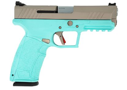 Picture of Tisas 15000134 Px-9 Carry 9Mm Luger 20+1 18+1 3.50" Steel Barrel, Optic Ready/Serrated Carbon Steel Slide, Robin Egg Blue Cerakote Polymer Frame W/Beavertail & Picatinny Rail, Robin's Egg Blue Grip 