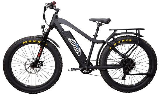 Picture of Bakcou E-Bikes Bfbb25 Flatlander Matte Black 18" W/Stand Over Height Of 26" Frame, Shimano Alivio Hill-Climbing 9 Speed Bafang 750W High-End Rear Hub Motor, 25+ Mph Speed 
