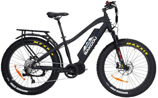 Picture of Bakcou E-Bikes B-M-B-B25 Mule Matte Black 18" W/Stand Over Height Of 29.50" Frame, Shimano Alivio Hill-Climbing 9 Speed Bafang M620 Ultra Motor, 35+ Mph Speed 